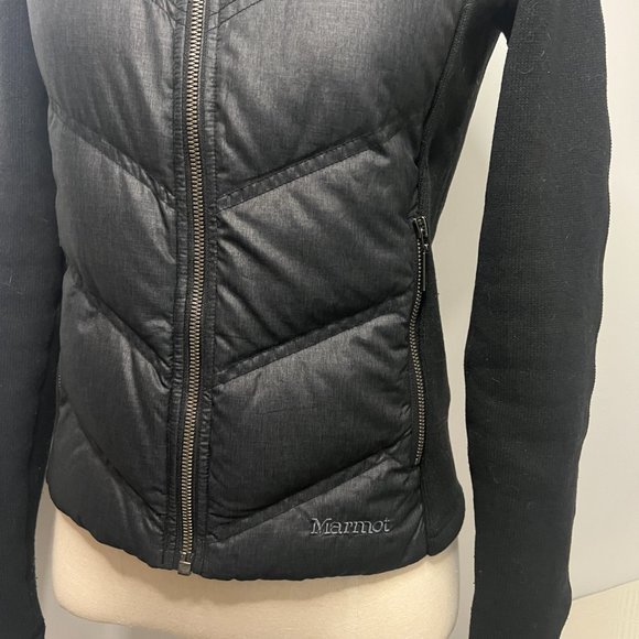 Marmot Women Thea 700 Fill Down Insulated Full Zip Jacket Pockets Black Size XS - Picture 2 of 10